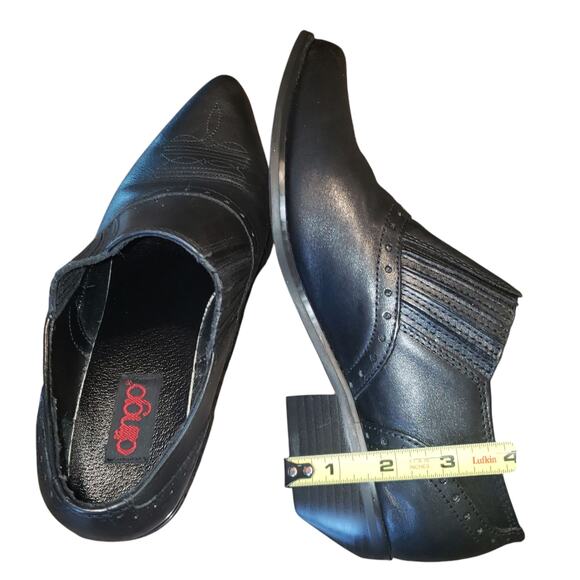 DINGO Black Leather Western Ankle Boots  8W Country Glam Southern Style Western - Picture 8 of 10